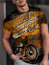 3D Graphic Printed Short Sleeve Shirts motorcycle