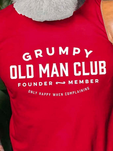 Grumpy Old Man Club Cotton Blends Short Sleeve T-shirt