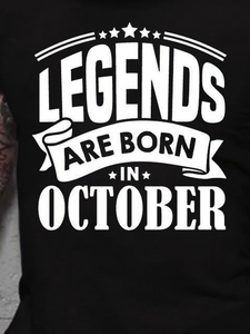 legends Are Born In October Casual Short Sleeve Short sleeve T-shirt