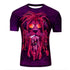 3D Graphic Printed Short Sleeve Shirts Smoke Lion