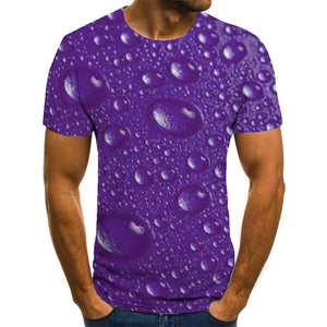 3D Graphic Printed Short Sleeve Shirts Drop Of Water