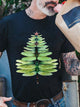 Dragonfly Christmas Xmas Tree Graphic Casual Crew Neck Tshirts