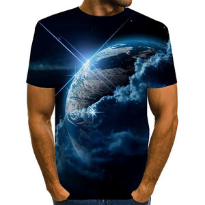 3D Graphic Printed Short Sleeve Shirts Interstellar