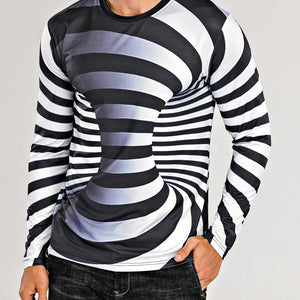 3D Graphic Printed Long Sleeve Shirts Optical Illusion Plus