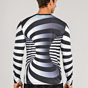 3D Graphic Printed Long Sleeve Shirts Optical Illusion Plus