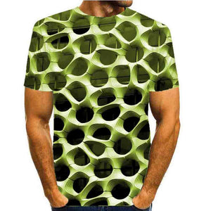 3D Graphic Printed Short Sleeve Shirts Leopard