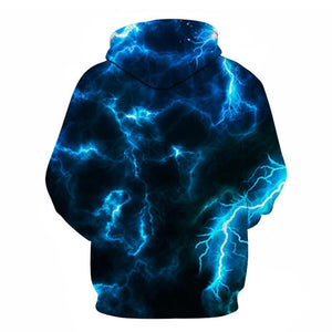 3D Graphic Printed Hoodies Thunder & Lightning