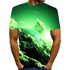 3D Graphic Printed Short Sleeve Shirts Cloud