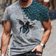 3D Graphic Printed Short Sleeve Shirts Bee Print