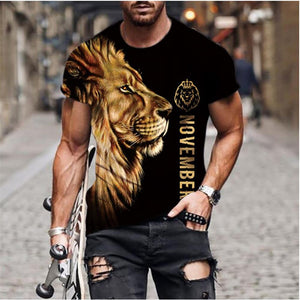 3D Graphic Printed Short Sleeve Shirts Animals