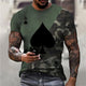 3D Graphic Printed Short Sleeve Shirts Poker Print