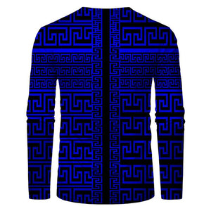 3D Graphic Printed Long Sleeve Shirts Geometric Art