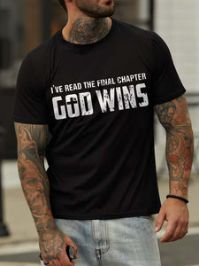 I've Read The Final Chapter God Wins Crew Neck Cotton Blends Short Sleeve T-shirt