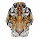 3D Graphic Printed Hoodies Abstract Tiger