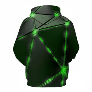 3D Graphic Printed Hoodies Green Keyboard