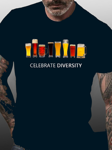 Celebrate Diversity Beer Funny Short sleeve T-shirt