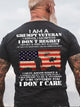 I Am A Grumpy Veteran I Don't Care Casual Short Sleeve T-shirt