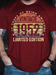 70 Year Old Gifts Vintage 1952 Limited Edition 70th Birthday Short sleeve T-shirt