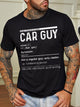 Humorous text print round neck short sleeve cotton T-shirt