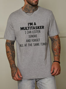 I'm A Multitasker Crew Neck Casual Short Sleeve T-shirt