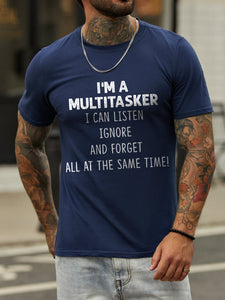 I'm A Multitasker Crew Neck Casual Short Sleeve T-shirt