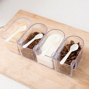 Layered Wall Mounted Rotating Seasoning Storage Organizer Boxes